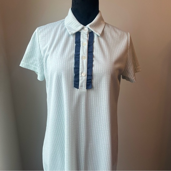 Simply Southern Mint Striped Short Sleeve Shift Dress - Large - Picture 1 of 12
